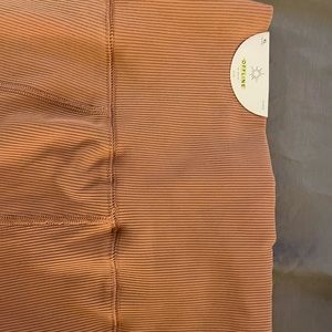 NWT Aerie OFFLINE Dusty Pink Ribbed High Waisted Lace Up Leggings XL